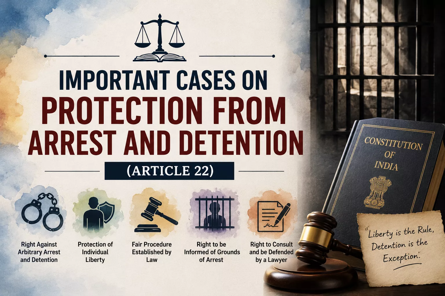 Important Cases on Protection from Arrest and Detention (Article 22)