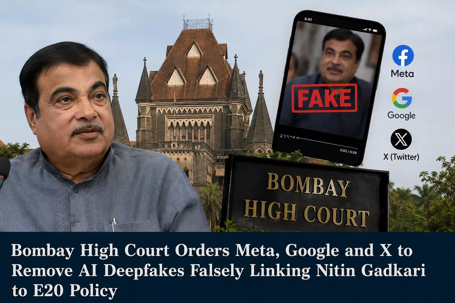 Bombay High Court Directs Meta, Google and X to Remove AI Deepfake Content Falsely Linking Nitin Gadkari to E20 Policy