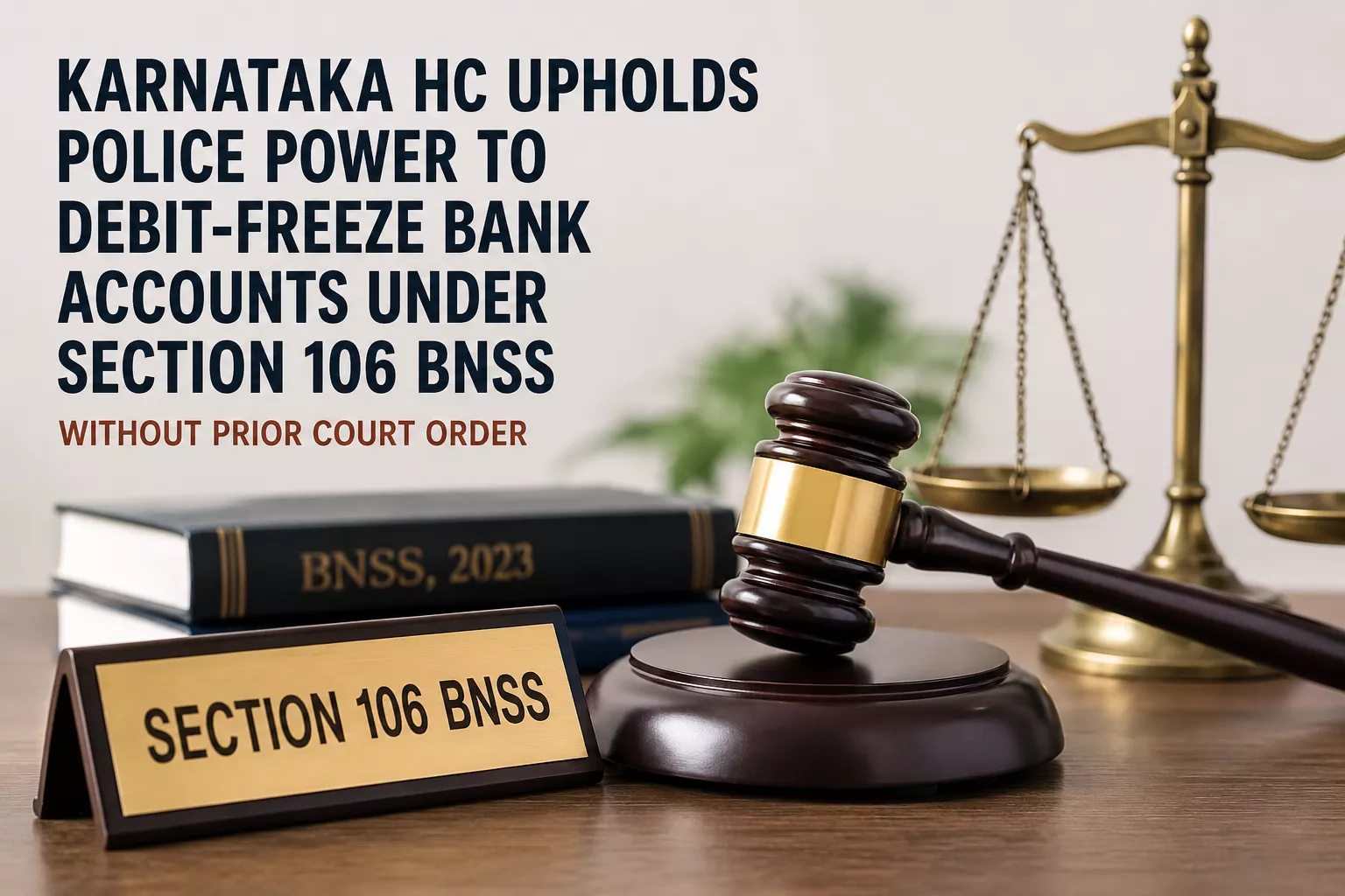 Karnataka HC Upholds Police Power to Debit-Freeze Bank Accounts Under Section 106 BNSS