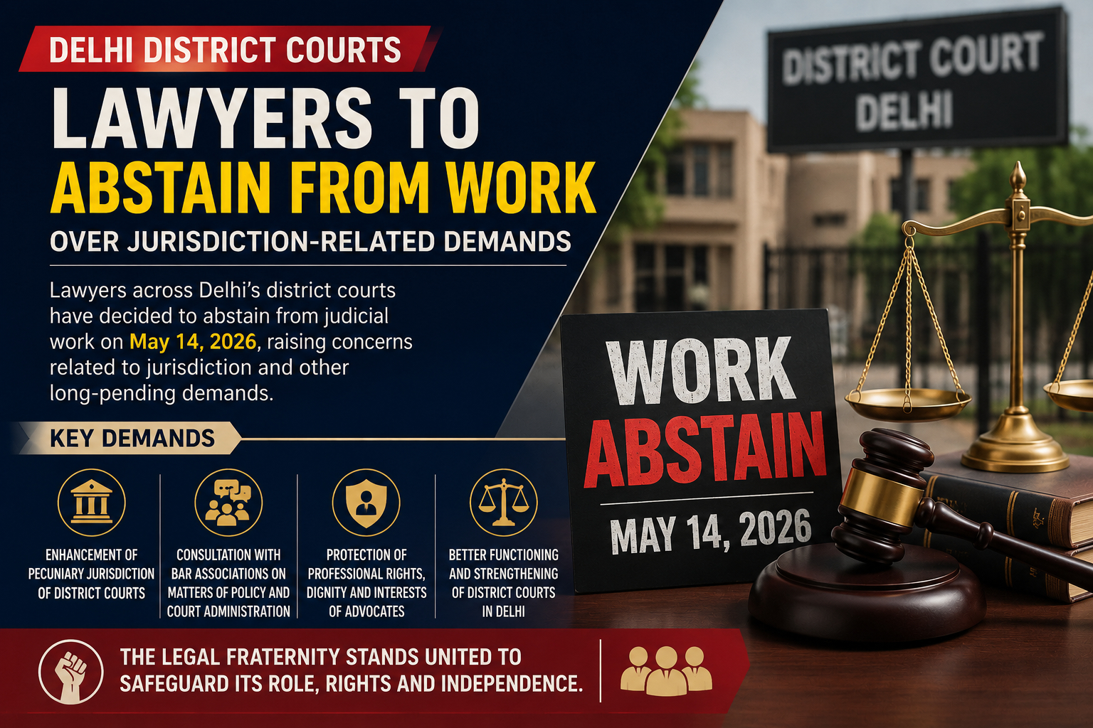 Delhi District Court Lawyers to Abstain From Judicial Work Over Jurisdiction-Related Demands